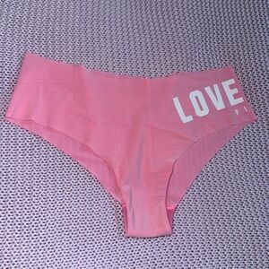 Light pink Victoria’s Secret Pink Cheeky Pantie with logo